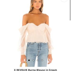 House of Harlow 1960 X Revolve Burna Blouse in Cream Size M